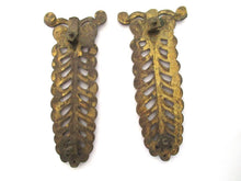 Set of 2 Furniture Applique - Antique brass ornament, embellishment, furniture hardware, escutcheon,restoration hardware.