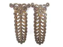 Set of 2 Furniture Applique - Antique brass ornament, embellishment, furniture hardware, escutcheon,restoration hardware.