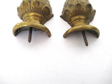 Antique half Pinecone, Acorn Finials - Set of 2 - Brass Ornament.
