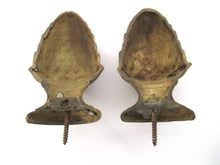 Antique half Pinecone, Acorn Finials - Set of 2 - Brass Ornament.