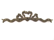 1 (ONE) Brass Antique Ornament Furniture Mount Applique. Bow, Decoration mount, Authentic hardware, restoration supplies