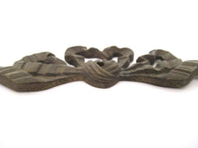 1 (ONE) Brass Antique Ornament Furniture Mount Applique. Bow, Decoration mount, Authentic hardware, restoration supplies