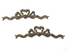 1 (ONE) Brass Antique Ornament Furniture Mount Applique. Bow, Decoration mount, Authentic hardware, restoration supplies