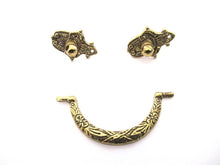 1 (ONE) Vintage brass Drawer Handle, cabinet pull.