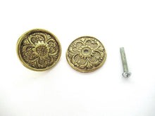 1 (ONE) Antique brass Drawer knob, Cabinet pull. Brass cabinet hardware.