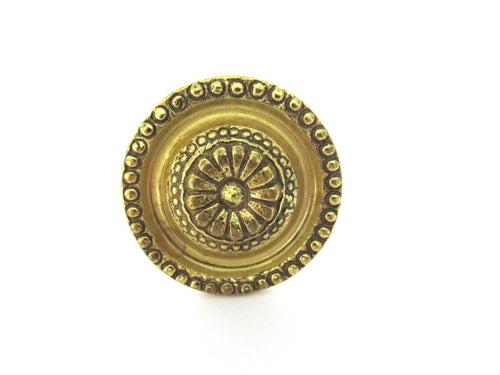 1 (ONE) Antique brass Drawer knob, Cabinet pull. Brass cabinet hardware.