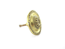 1 (ONE) Antique brass Drawer knob, Cabinet pull. Brass cabinet hardware.