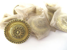 1 (ONE) Antique brass Drawer knob, Cabinet pull. Brass cabinet hardware.