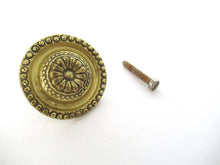 1 (ONE) Antique brass Drawer knob, Cabinet pull. Brass cabinet hardware.