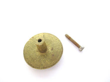 1 (ONE) Antique brass Drawer knob, Cabinet pull. Brass cabinet hardware.