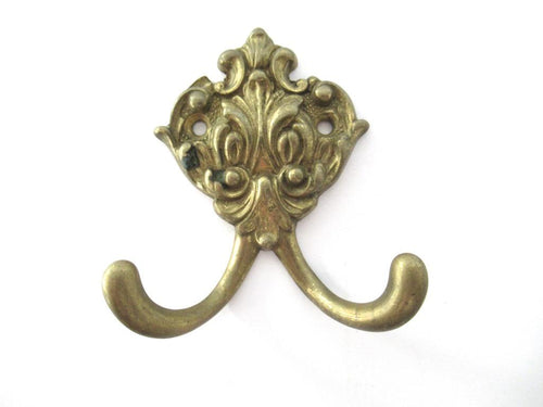 Small Wall hook, Antique Coat hook, Towel hook, Kitchen hook, Solid brass.