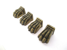 Set of 4 Brass Lion Paws, Solid Brass Claws / Feet, Cabinet Hardware, Foot.