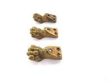 Set of 3 Brass Lion Paws, Antique Solid Brass Claws / Feet.