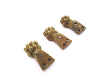 Set of 3 Brass Lion Paws, Antique Solid Brass Claws / Feet.