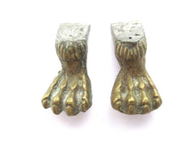 Set 2 pcs Brass Lion Paws, Antique Solid Brass Claws / Feet.
