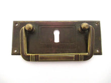 Brass Cabinet Drawer Pull, Keyhole Cover, Escutcheon.