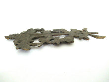 Antique Brass furniture mount applique, embellishment, pediment, floral.