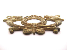 Antique Brass applique with griffins, ornament, embellishment, pediment.