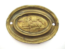 Antique Stamped, pressed Brass, Copper Ornament, brass furniture applique, handle escutcheon.