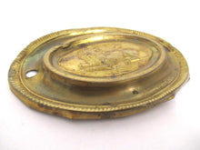 Antique Stamped, pressed Brass, Copper Ornament, brass furniture applique, handle escutcheon.