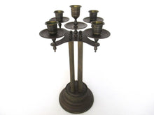 Antique Brass 5 arm Candle Holder. Antique Solid Brass 5 arm Candelabra.