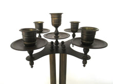 Antique Brass 5 arm Candle Holder. Antique Solid Brass 5 arm Candelabra.