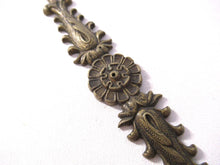 Brass Antique Cabinet Ornament Furniture Applique. Decoration mount, Authentic hardware, restoration supplies.