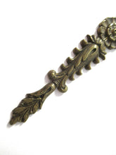 Brass Antique Cabinet Ornament Furniture Applique. Decoration mount, Authentic hardware, restoration supplies.