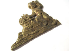 Antique Small Brass applique, ornament, embellishment, pediment, cherub, putti, angel.