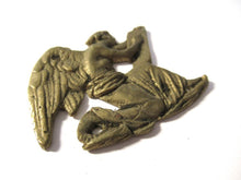 Small Brass antique applique, ornament, embellishment, pediment, cherub, putti, angel.