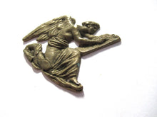 Small Brass antique applique, ornament, embellishment, pediment, cherub, putti, angel.