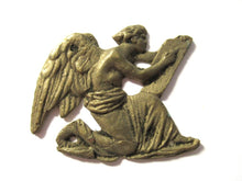 Small Brass antique applique, ornament, embellishment, pediment, cherub, putti, angel.