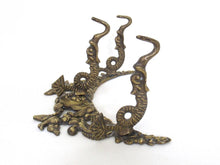Brass Coat Rack, Fish, dragon, birds, Hall entry decor.