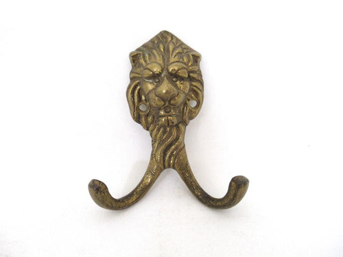Lion Head Coat hook Wall hook Solid Brass. Decorative animal storage solution, coat hanger.