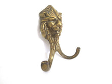 Lion Head Coat hook Wall hook Solid Brass. Decorative animal storage solution, coat hanger.