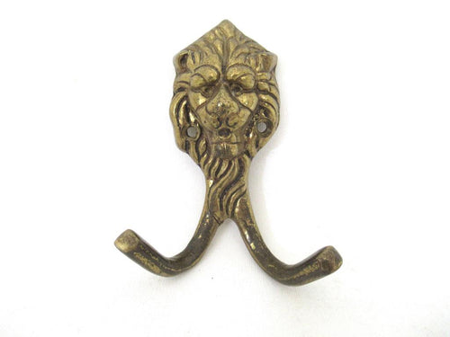 Lion Head Coat hook Wall hook Solid Brass. Decorative animal storage solution, coat hanger.