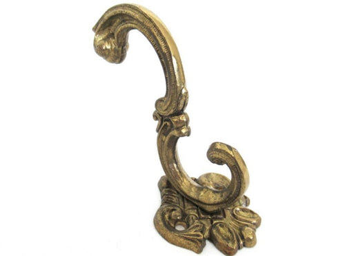1 (ONE) Solid Brass Ornate Wall hook, Coat hook made in Italy. #836G21FK8