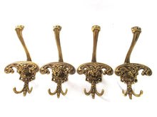 1 (ONE) Antique Coat hook, Wall hook, Solid Brass Ornate Victorian style hook, made in Italy.