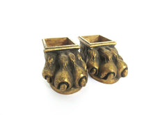 Set of 2 Solid Brass Lion Claw or Foot. Authentic furniture restoration supplies.