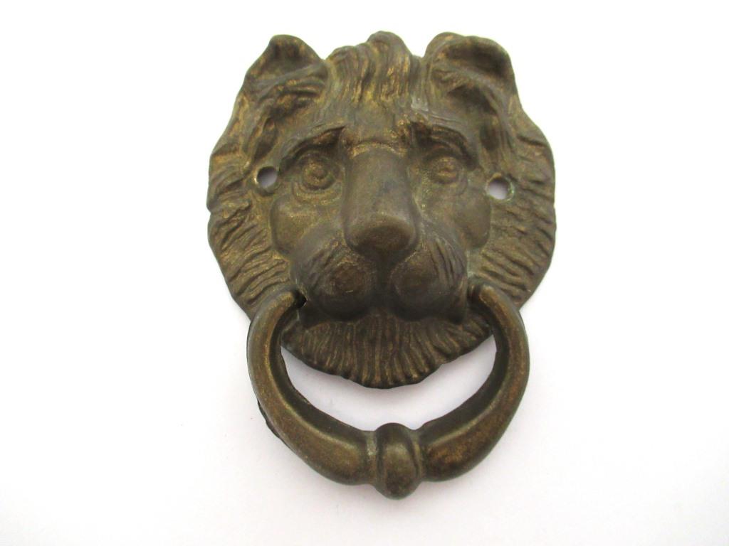 Solid Brass Lion Head Door Knocker.
