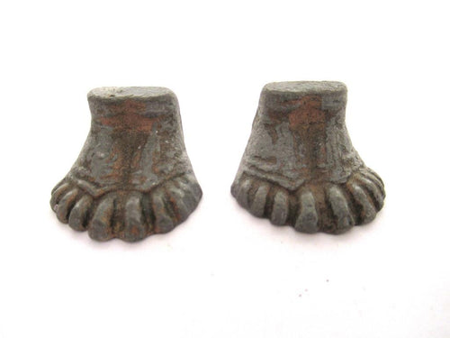 Set of 2 Antique Feet, Cabinet Hardware, Pediment Feet.