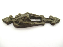 Antique Ornate Keyhole cover lion head, escutcheon, key hole, Empire, keyhole plate, solid brass.