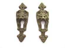 Antique Ornate Keyhole cover lion head, escutcheon, key hole, Empire, keyhole plate, solid brass.