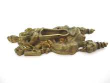 Antique Brass escutcheon, Keyhole Cover, Griffin, ornament, embellishment (3 15/16 inches).