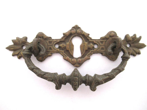 1 (ONE) Antique Solid brass Ornate Drawer Handle, Drawer Drop Pull.