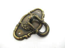 1 (ONE) Brass Drawer Pull, Drop Ring Drawer Handle.