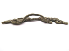 Antique Brass Floral Handle, Ornate brass Drawer Pull, Cabinet hardware.