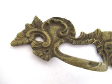 Antique Brass Floral Handle, Ornate brass Drawer Pull, Cabinet hardware.