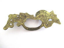 Antique Brass Floral Handle, Ornate brass Drawer Pull, Cabinet hardware.