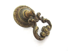 1 (ONE) Antique Solid Brass Drawer Pull, Drop Ring Drawer Handle.